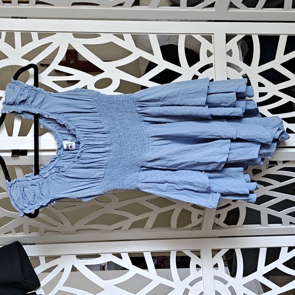 Blue Ruffled Jumpsuit - Picture 7 of 8